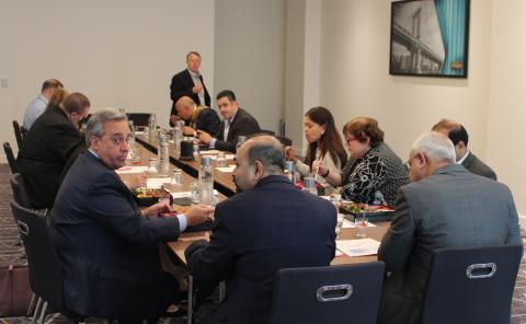 Photo: A lunch meeting takes place at NAFIS 2023. 